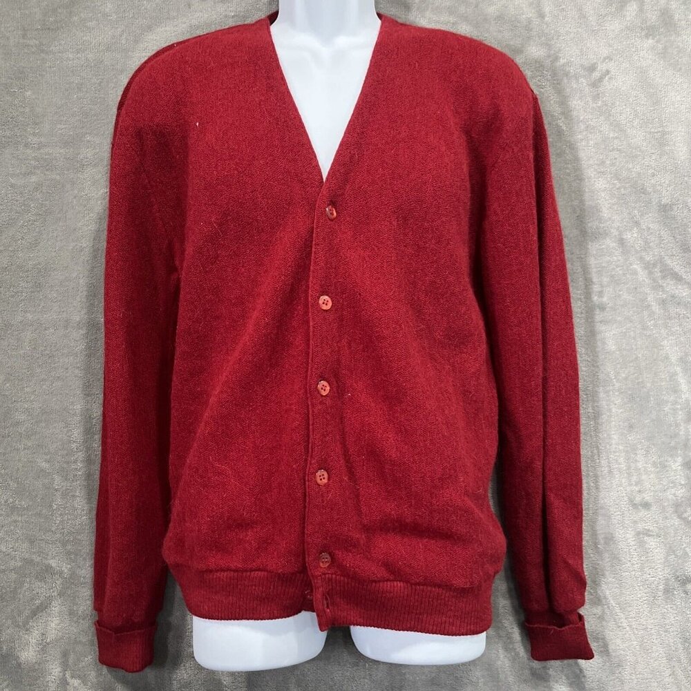 Vtg Kings Road Sears Alpaca Wool Cardigan Sweater Mens Large Grunge Grandpa Punk